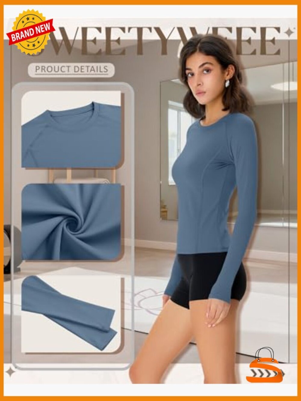 4 Pack Long Sleeve Compression Shirts Women Athletic Yoga Gym Top - Picture 3 of 6